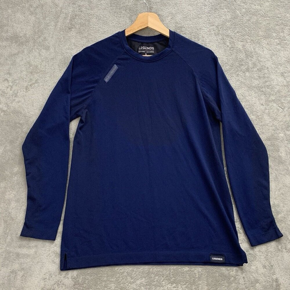 LEGENDS Shirt Mens Size Small Blue Long Sleeve Work Hard Stay Humble Workout Gym